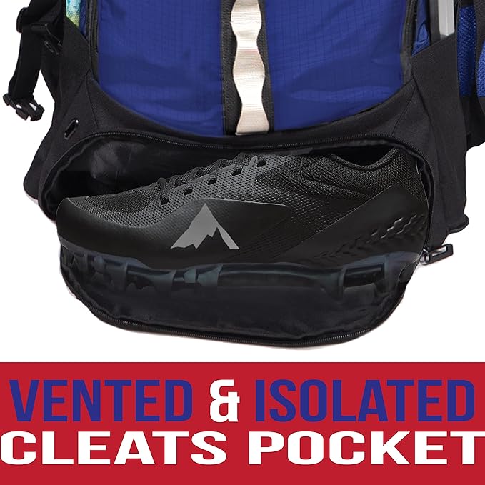 Athletico Lacrosse Bag - Extra Large Backpack for Field Hockey Equipment - Two Stick Holders and Separate Cleats Compartment