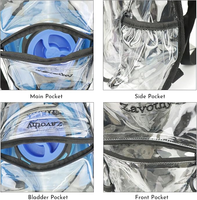 Zavothy Rave Hydration Backpack with 3L Bladder, Colorful Festival Hydration Pack with Side Pockets, Lightweight Water Backpack for EDM, Music Festivals, Hiking & Cycling