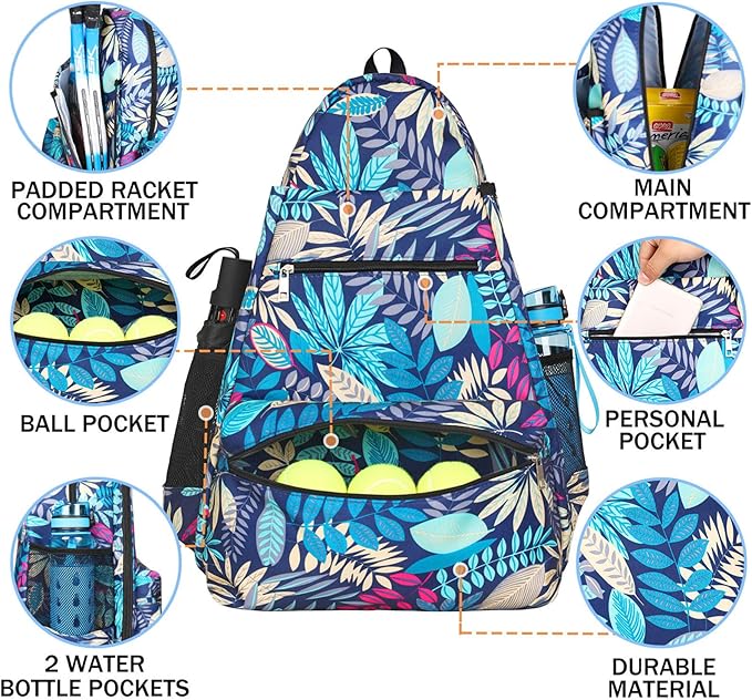 ACOSEN Tennis Bag Tennis Backpack - Large Tennis Bags for Women and Men to Hold Tennis Racket,Pickleball Paddles, Badminton Racquet, Squash Racquet,Balls and Other Accessories