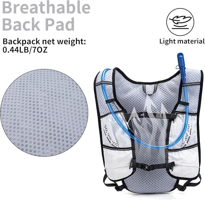 Carey STEN Lightweight Hydration Backpack, Outdoor Running Vest with 1.5L Water Bag, Suitable for Hiking, Cycling, and Both Men's and Women's Carnival wear