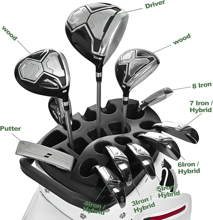 UNIHIMAL 14-Way Golf Cart Bag, Premium Full Length Golf Bag for Men with Magnetic Leather Pocket, Handles and Rain Cover