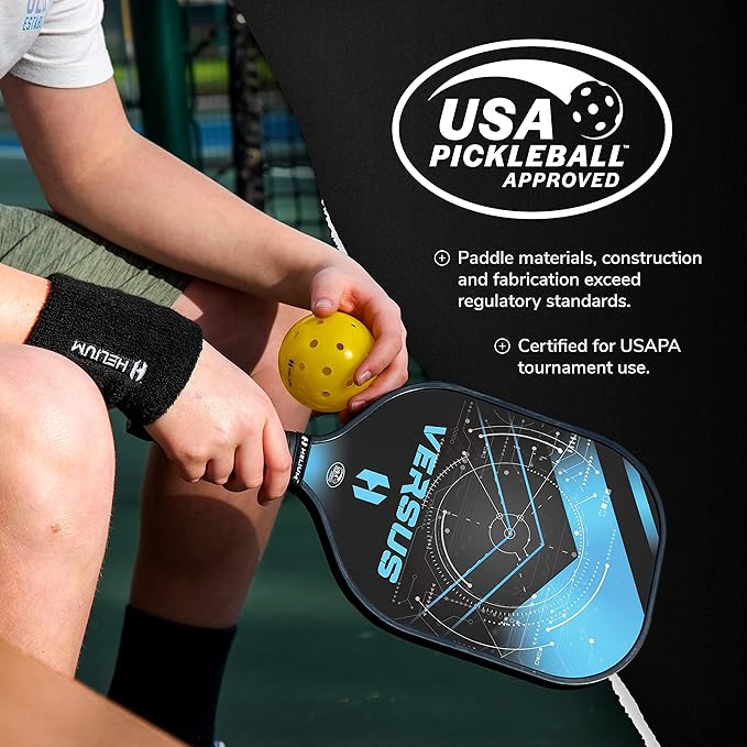 Helium Versus Pickleball Set - Pickleball Paddles with Honeycomb Core, Graphite Strike Face, and Premium Comfort Grip – 4 Balls and Convenient Sports Bag Included (Set of 2 or Set of 4 Paddles)