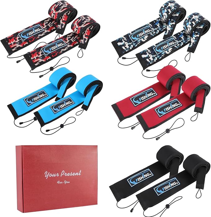 Lightproof Neoprene Fishing Rod Sleeve - Fishing Rod Cover for Storage & Transportation - Puncture Resistant Rod Sock for Casting, Trolling, Spinning Rods