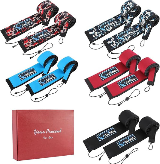 Lightproof Neoprene Fishing Rod Sleeve - Fishing Rod Cover for Storage & Transportation - Puncture Resistant Rod Sock for Casting, Trolling, Spinning Rods