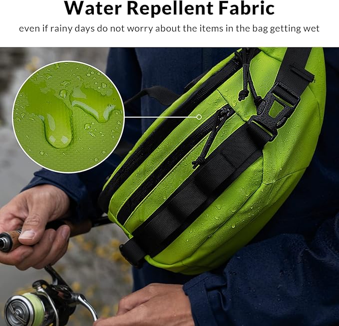 THKFISH Fishing Waist Pack, Fishing Tackle Bag Waterproof Fanny Pack for Women & Men Portable Sling Bag