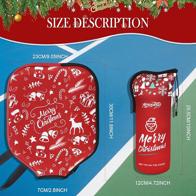 Pickleball Ball Holder - 1 Pc Pickle Ball Storage Bag, Portable Tennis Pouch with Hook for Fence, Premium Neoprene Material Bottle Holder, Pickleball Accessory Black Red Green Yellow Color