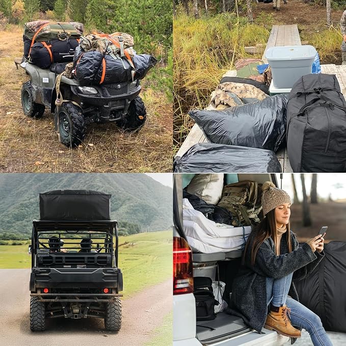 Plago Professional Quality Nylon Extra Large Duffel Bag, Lightweight Foldable Water Repellent, Cargo for Travel, Folding Bike, Tent Mattress Closet Storage (XXXL: 262L capacity (39"x28"x15"))