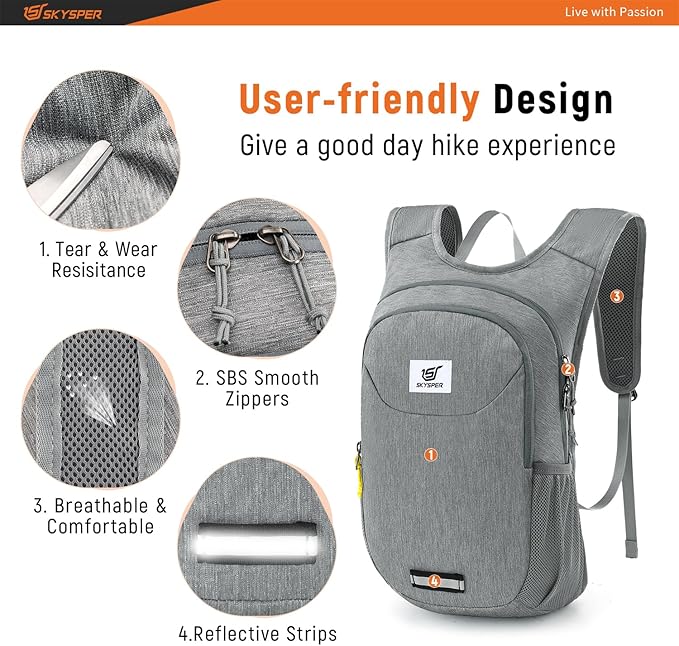 SKYSPER Small Hiking Backpack 10L Packable Lightweight Back Pack Foldable Travel Daypack for Women Men | Packable, Lightweight, Back Pack, Foldable, Travel Daypack