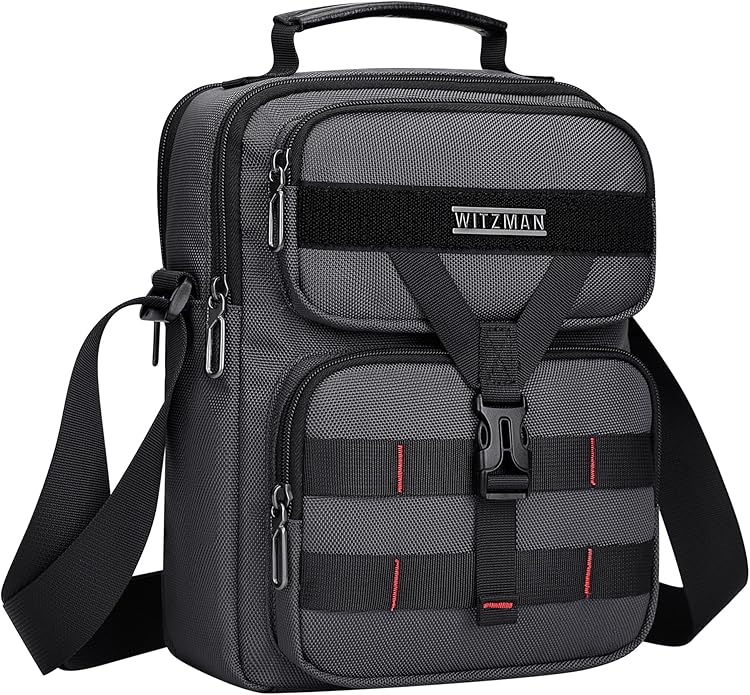 WITZMAN Crossbody Bag for Men Travel Small Shoulder Bags Lightweight Man Purse Messenger Bag for Casual Daliy Work Traveling