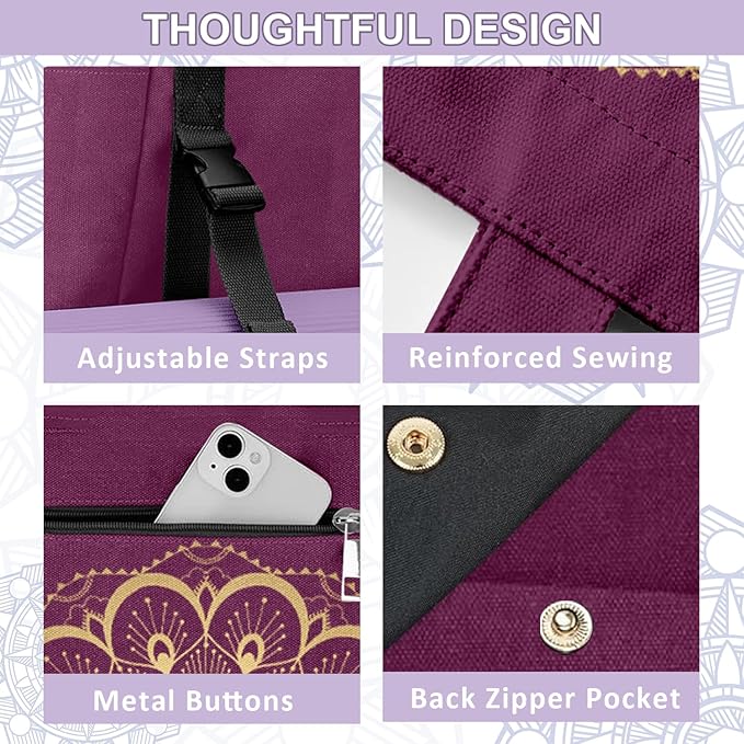 Adalore Women's Yoga Bag with Yoga Mat Carrier - Large Mat Pocket Fitness Tote for Pilates, Gym, Travel, Office & Beach