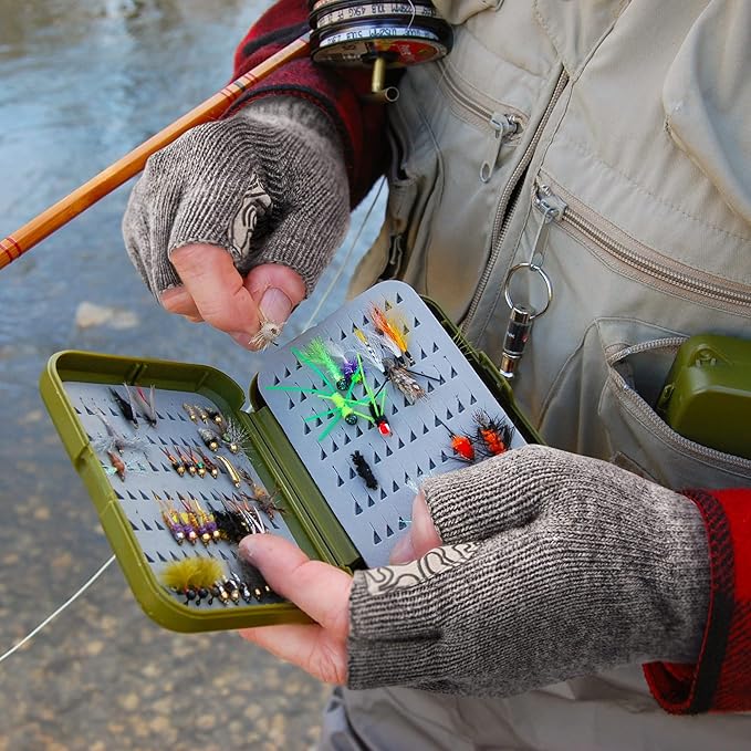 Palmyth Wool Fingerless Fishing Gloves - Warm for Men & Women: Cold Weather Fly Fishing, Ice Fishing, Photography & Hunting