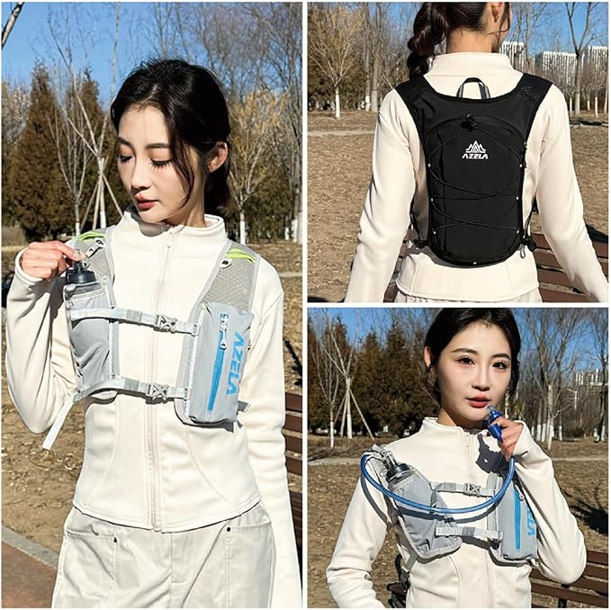 YAPJEB Lightweight Hydration Pack Backpack Vest, Optional 1.5L 2L BPA Free Water Bladder - Leakproof Breathable for Men Women Running Hiking Cycling Marathon