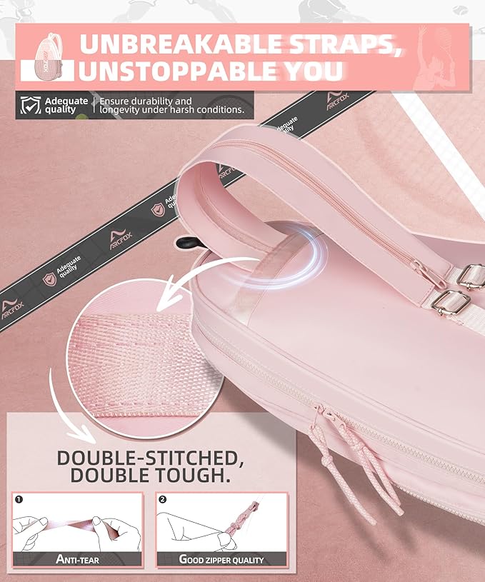 ARCFOX Tennis Racket Bag 2-in-1 Large Capacity Tennis Racket Backpack for Women and Men, Water-Resistant Lightweight Tennis Crossbody Bag for Pickleball Paddles, Badminton Squash Racquet