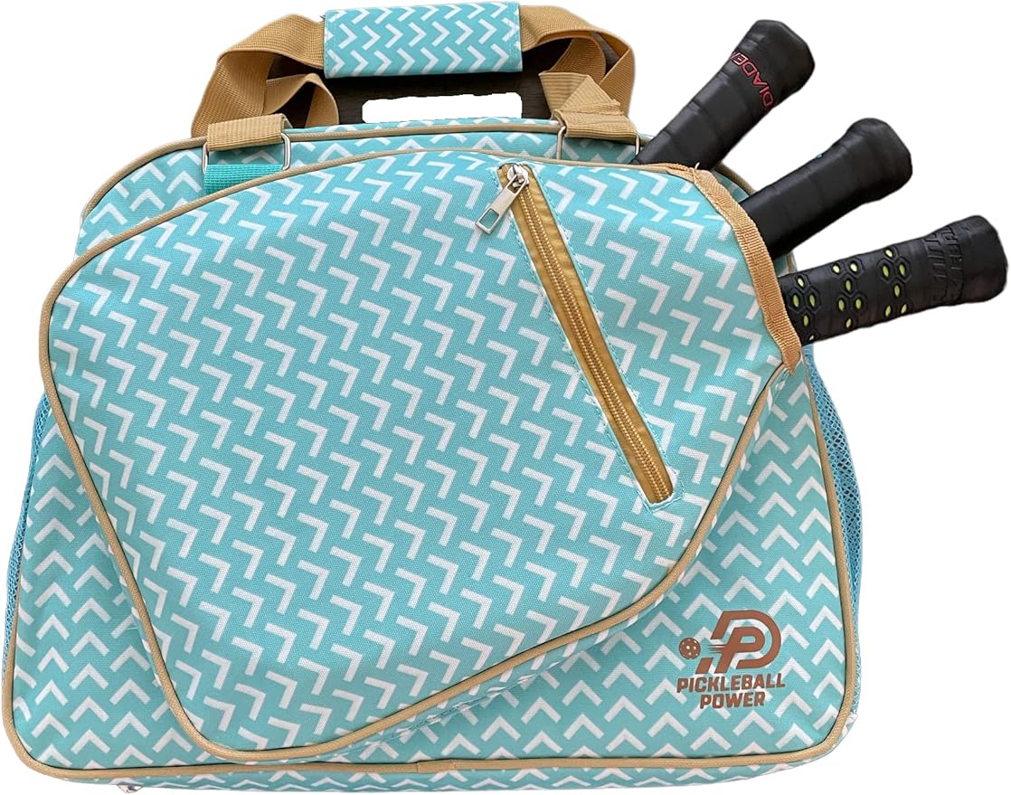 Pickleball - "Inspired" - Designer Women's Premium Side-Pocket Duffle Bag | Made Exclusively For Pickleball! | Includes a "Fitted" Paddle Case Designed To Store And Protect Your Paddles.