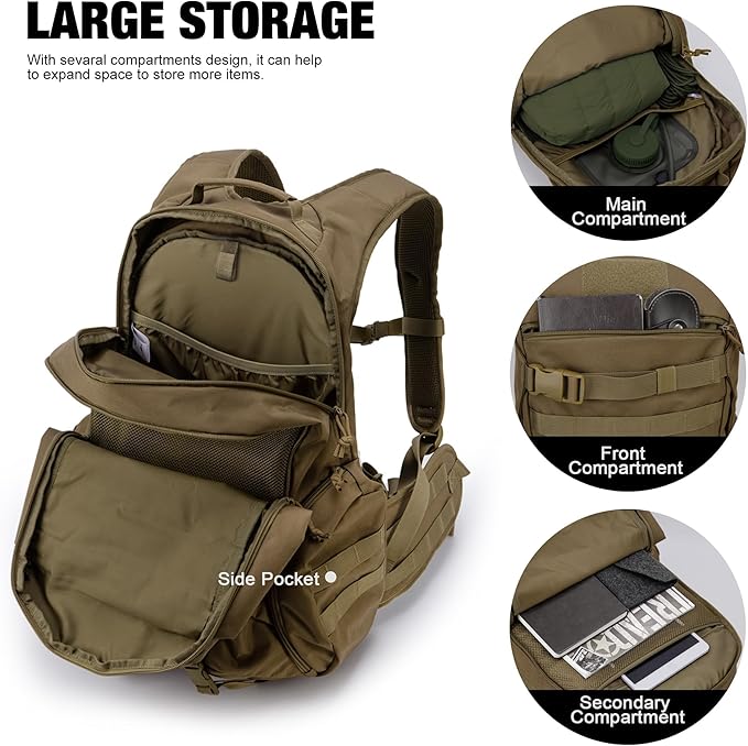 Mardingtop Tactical Molle Backpack for Men- 18L/28L EDC Hiking & Motorcycle Backpack