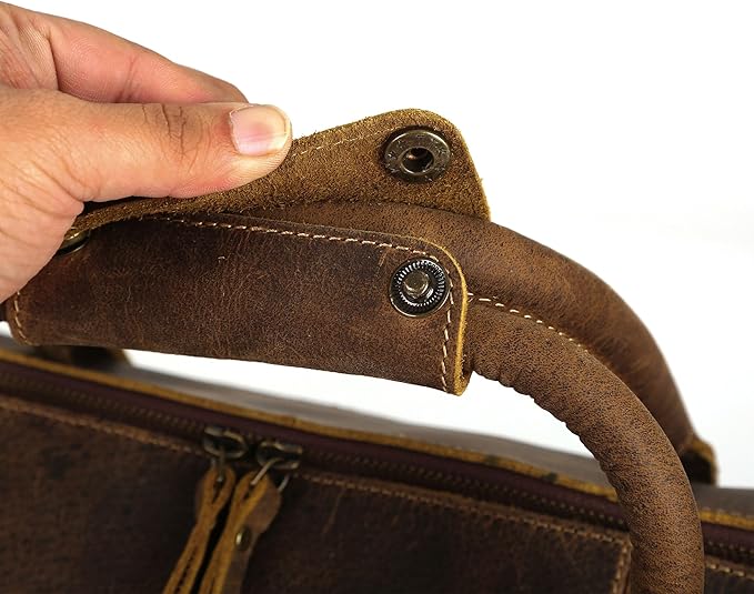 Leather Travel Duffle Bags for Men and Women cabin friendly Weekend Bag Sports Gym airplane carry on overnight duffel