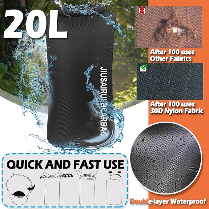 7.8Oz Ultralight Bear Bag Hanging Kit: 30D Waterproof Bear Proof Food Storage for Backpacking and Camping Alternative to Bear Canister