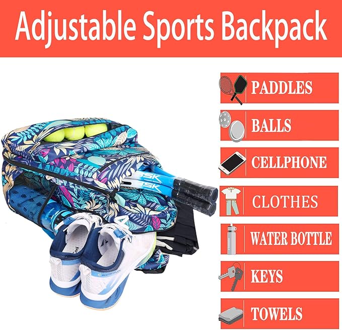 ACOSEN Tennis Bag Tennis Backpack - Large Tennis Bags for Women and Men to Hold Tennis Racket,Pickleball Paddles, Badminton Racquet, Squash Racquet,Balls and Other Accessories