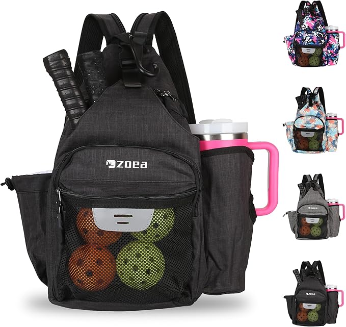 ZOEA Pickleball Backpack with Water Bottle Holder, Waterproof Multi-Style, Reflective Design, Adjustable Straps, Hidden Storage