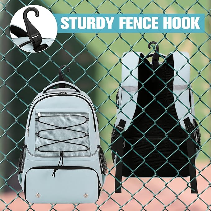 Bevalsa Pickleball Bag for Women Men Teens, Tennis Bag with Shoe Compartment, Multifunctional Sports Padel Racket Bag Badminton Backpack Fits 4 Rackets with Fence Hook