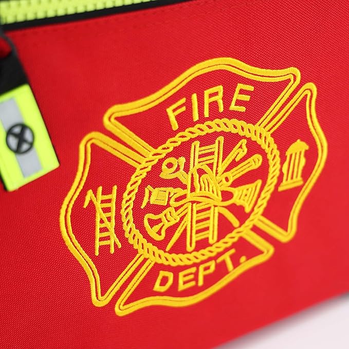 Lightning X Value Firefighter Turnout Gear Bag w/Maltese Cross and Custom Embroidered Name - RED