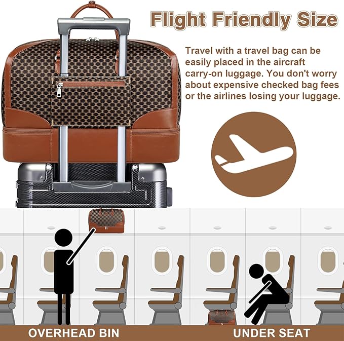 Weekender Bag for Women, Travel Duffel Bag Carry On Overnight Bag with Shoe Compartment Large Nylon Travel Weekend Tote Bag