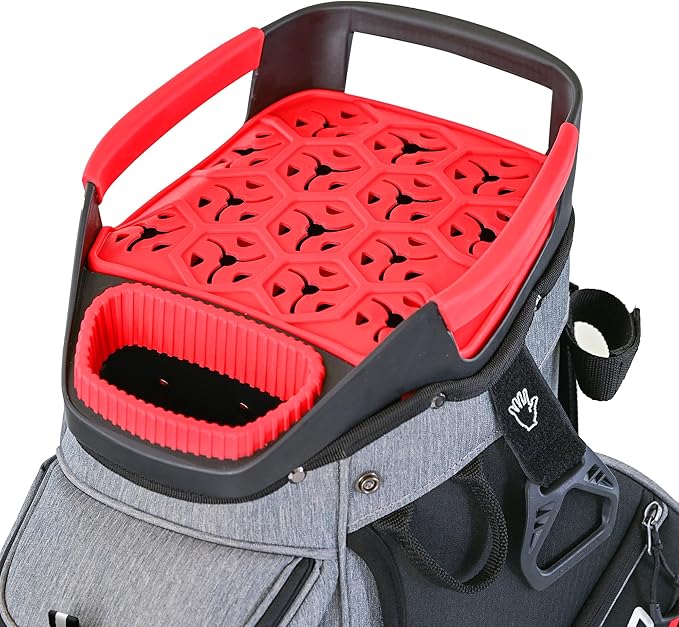 ASK ECHO SLC-130 Golf Cart Bag with 15 Way Full Length Dividers Top, Premium Quiet Golf Cart Bag with Rain Cover for Men