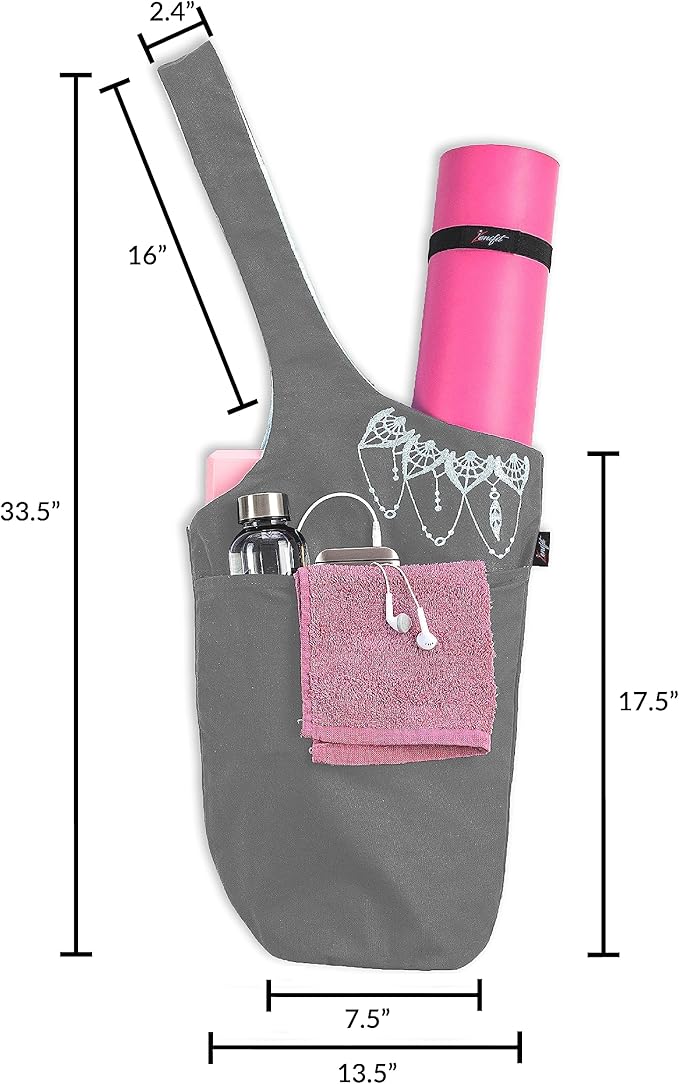 Zenifit Yoga Mat Bag – Versatile Yoga Bag with Mat Straps & Storage Pockets, Holds Yoga & Pilates Mats, Lightweight & Durable