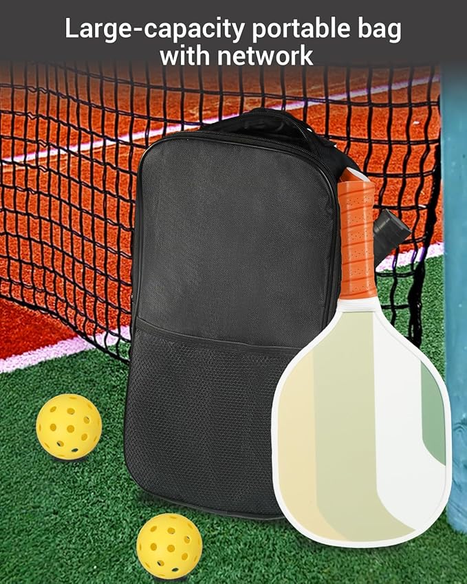 8 Pcs Pickleball Paddles Set of 8 with 2 Carry Bags | 9-Ply Poplar & Carbon Fiber Composite USAPA Approved Paddles | Ideal for Family, Club, Training & Gifts