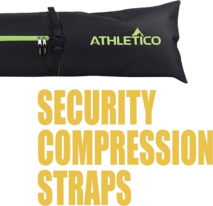 Athletico Ski Bag and Ski Boot Bag Combo - Ski Bags for Air Travel - Unpadded Snow Ski Bags Fit Skis Up to 200cm - For Men, Women, Adults, and Children