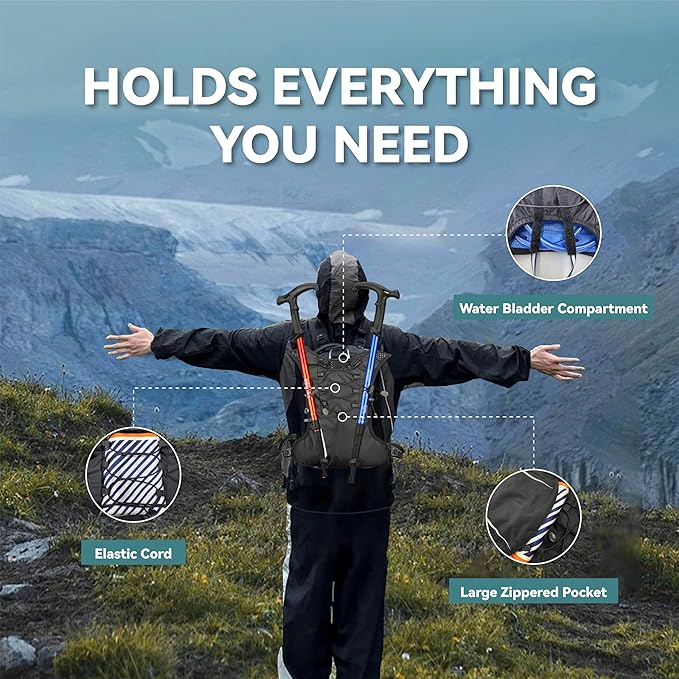 XBT Hydration Pack with 2L Water Bladder – Lightweight Running Vest for Men & Women – Adjustable, Breathable, Reflective Hydration Backpack for Hiking, Cycling, Trail Running, Marathon