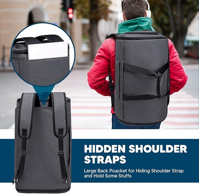 Garment Bags for Travel 58L Garment Bags Duffle Bag for Travel Convertible Carry On Garment Duffle Bag 4 in 1 Foldable Suit Bag with Shoes Compartment for Men Women Weekender，Dark Grey