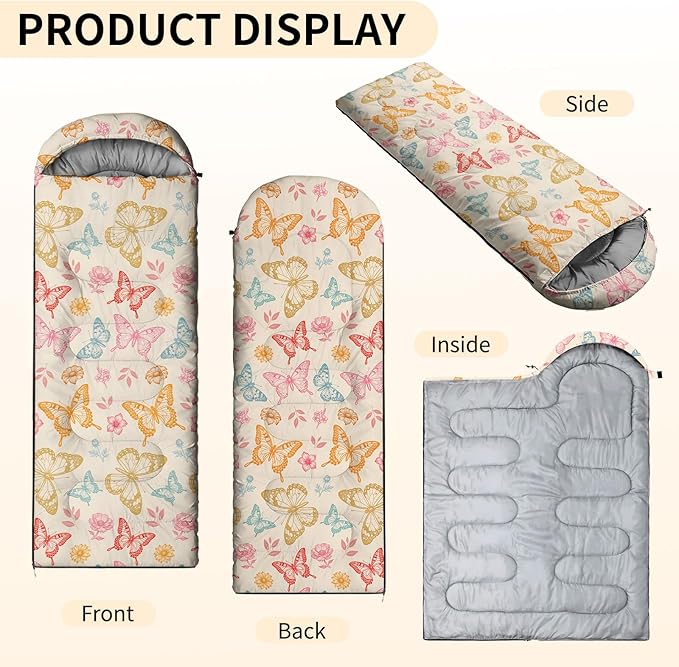 Camping Sleeping Bags, Lightweight Waterproof Sleeping Bag and Compact with Compression Sack for Outdoor