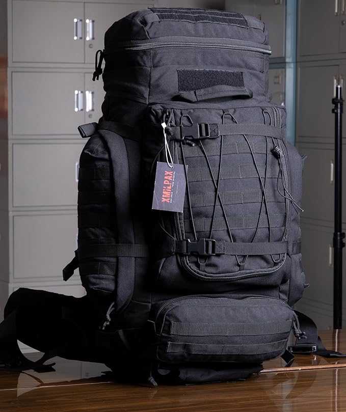 XMILPAX Large Military Backpack Army Rucksack Tactical MOLLE Pack for Camping Backpacking Hunting Bushcraft Adventure 70L…