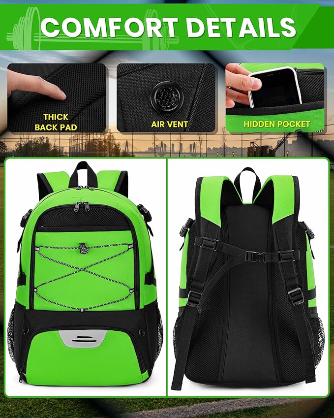 Basketball Backpack Large Sports Bag for Men&Youth,Gym Bag with Separate Ball & Shoes Compartment,Travel Bag for Basketball,Soccer,Volleyball