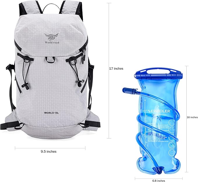 15L Hydration Backpack with 2L Water Bladder Water Backpack for Women, , Lightweight & Comfortable Running Vest for Running, Hiking, Cycling, Climbing, Camping, Biking,Rave