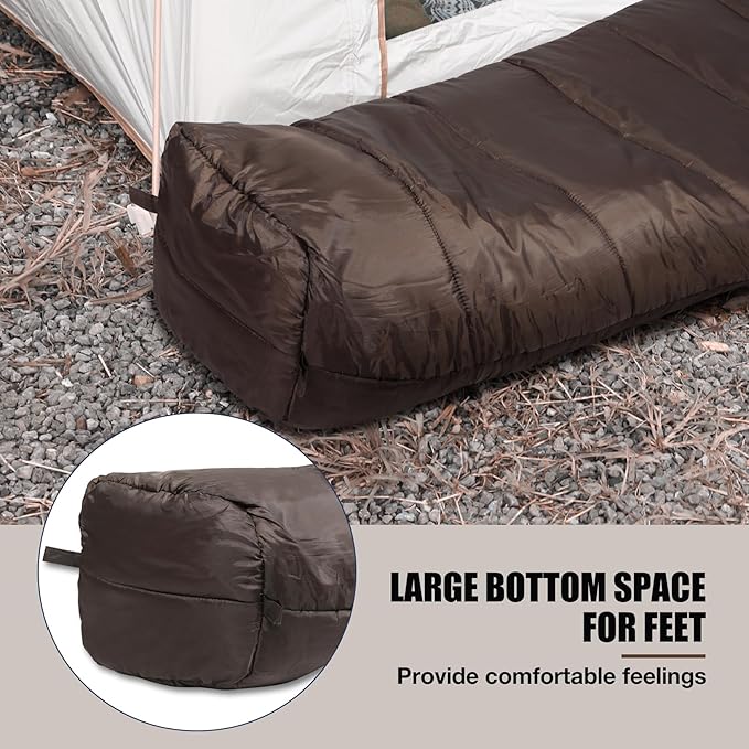 REDCAMP Cold Weather Mummy Sleeping Bag, Warm Flannel Cotton Sleeping Bag for Adults, Warm and Machine Washable Perfect for Winter Camping