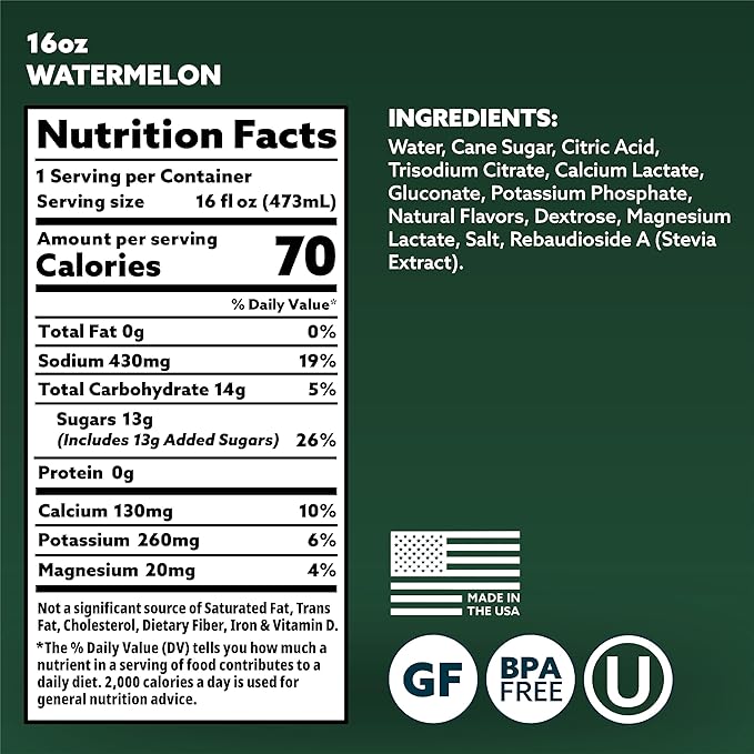 HOIST Premium Military Hydration Electrolyte Drink, Powerful IV-Level Hydration, Clinically Proven Performance Drink, Watermelon, 16 Fl Oz (Pack of 12)