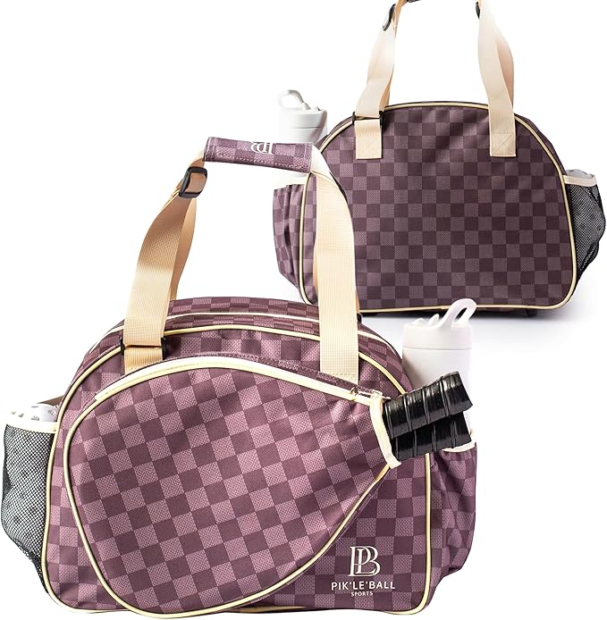 Pik’le’Ball Sport Premium Women's Pickleball Bag – Stylish and Versatile Sports Bag with Water Bottle Holder, Padded Paddle Pocket, and Spacious Design (fits 2+ Paddles!)