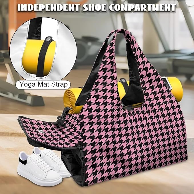 ZCFYGDX Yoga Gym Bag with Removable Adjustable Shoulder Strap, Shoe Compartment & Top Yoga Mat Holder 17.72x8.66x9.84in