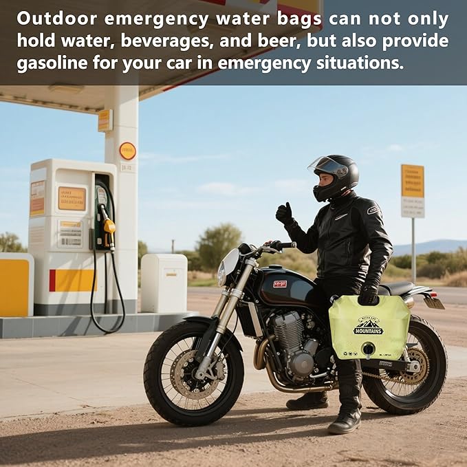 Collapsible 8L Water Storage Bag, BPA-Free Portable Folding Water Jug with Adjustable Faucet, Leakproof Emergency Water Bag for Camping, Hiking, Riding, Outdoor Sport (1, Beige)