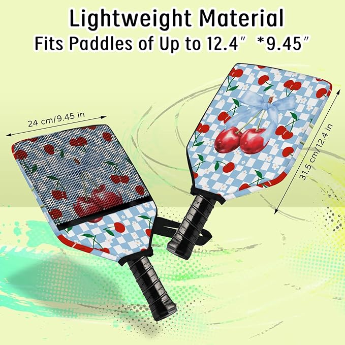 2PCS Pickleball Paddle Covers Case - Elongated Protective Paddle Case for Rackets Zipper Racket Sleeve with Mesh Pocket Protective Bag,Pickleball Accessories