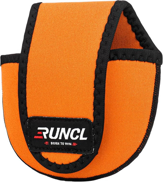 RUNCL Baitcasting Reel Bag – Protective Storage Pouch for Baitcasting Reels & Spinning Reels, Lightweight & Durable, Ideal for Freshwater & Saltwater Fishing Trips (orange& Black)