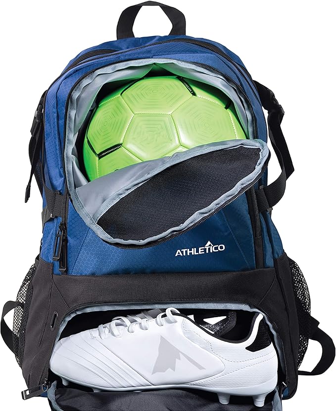 Athletico National Soccer Bag - Backpack for Soccer, Basketball & Football Includes Separate Cleat and Ball Holder