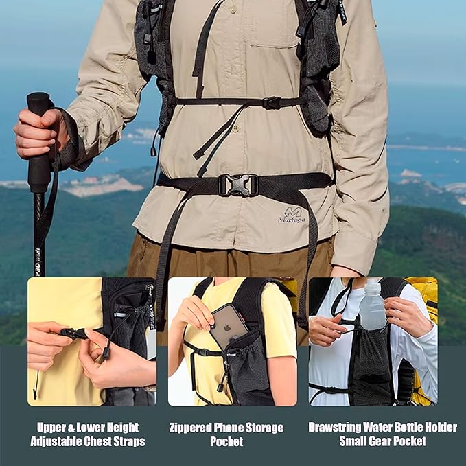 3F UL Gear Koala UHMWPE 20L+5L Backpacks,Hiking Backpack, Mountain Climbing Backpacking, Ultra-Light Daypacks (Bright Yellow)