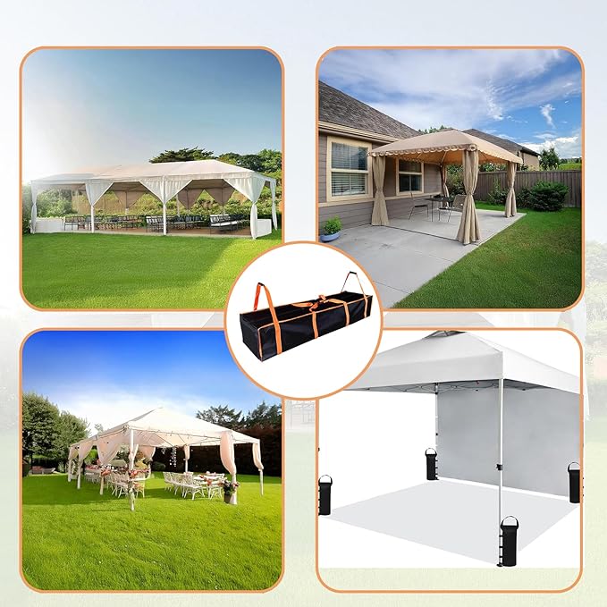 Large Tent Storage Bag 63X17.5X11.5in with Handles - 10*20ft , 20*30ft Pop Up Canopy Frame Replacement Parts,Workable for Party Tent Bag , Heavy-Duty Water Resistant Oxford Fabric (orange, 63 inch)