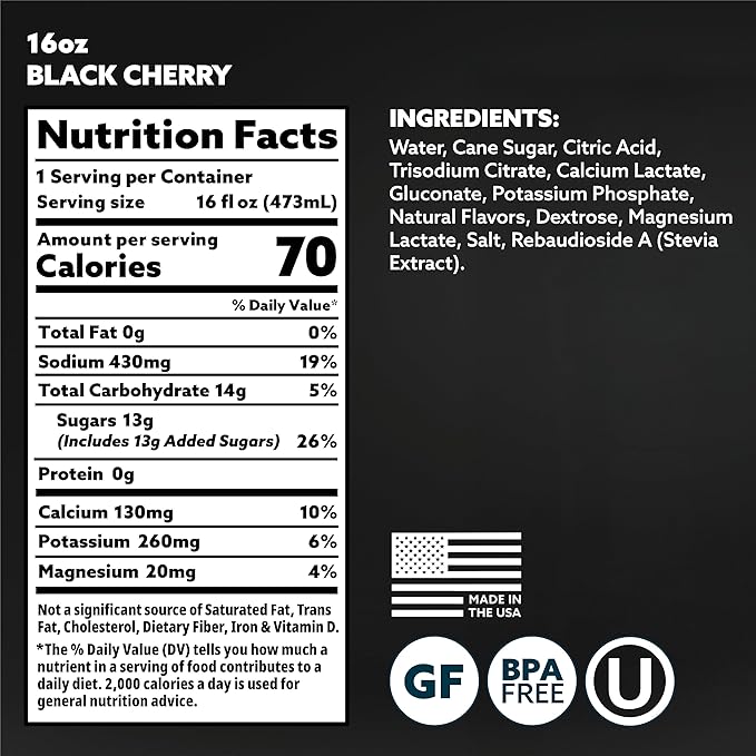 HOIST Premium Military Hydration Electrolyte Drink, Powerful IV-Level Hydration, Clinically Proven Performance Drink, Black Cherry, 16 Fl Oz (Pack of 12)