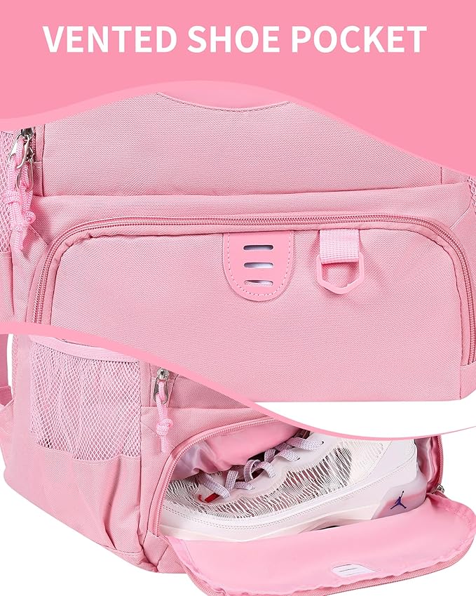 Basketball Bag Backpack for Men Women with Ball & Shoes Compartment 30L Capacity Lightweight Breathable Boys Girls Soccer Ball Bag Backpack Fit Volleyball Football Sports Travel School Gym