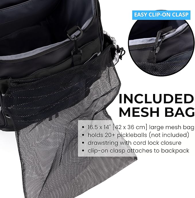 Athletico Pro 42L Pickler Pickleball Backpack (Black)