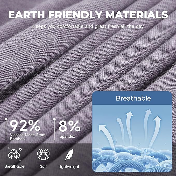 BAMBOO COOL Men's Ultra ComfortSoft Underwear, Moisture Wicking & Breathable No Ride Up Boxer Briefs with Fly, Multipack